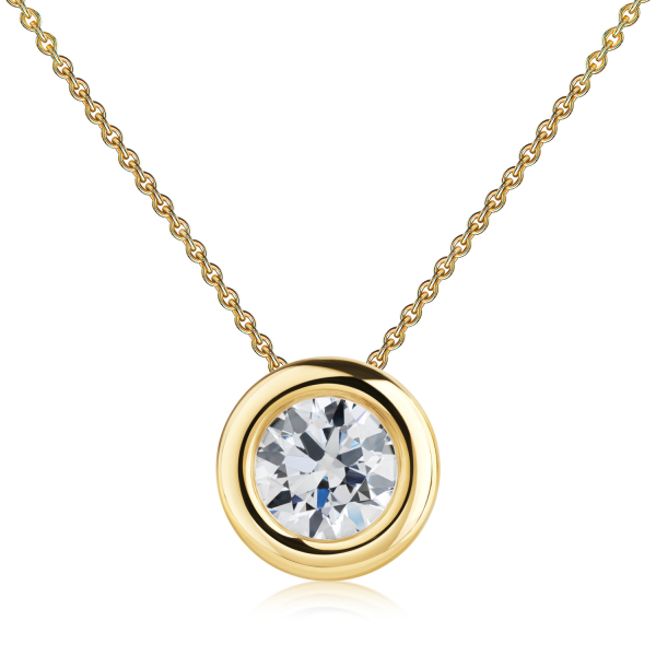 Anhänger Ø 9mm mit Zirkonia Gold 585/000