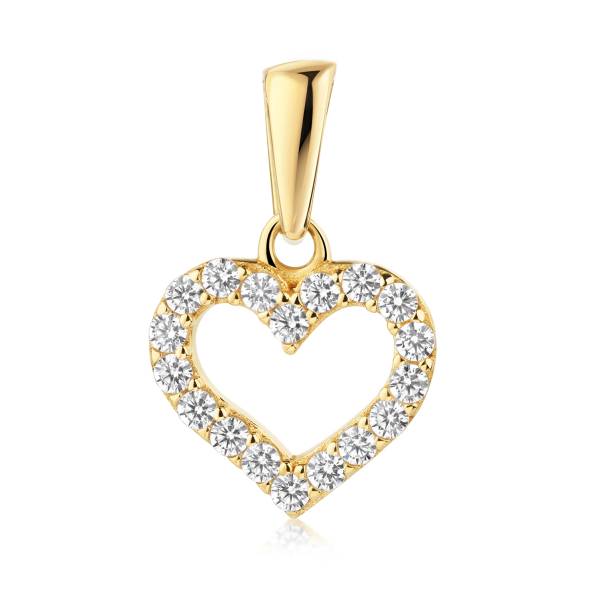 Anhänger Herz mit 18 Zirkonia Gold 333/000