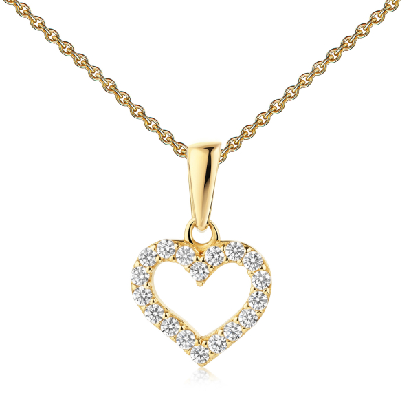 Anhänger Herz mit 18 Zirkonia Gold 333/000