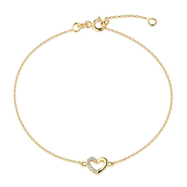 Armband Herz mit 7 Zirkonia Gold 333/000