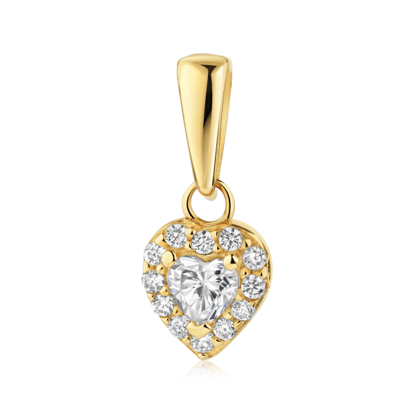 Anhänger Herz mit 13 Zirkonia Gold 333/000