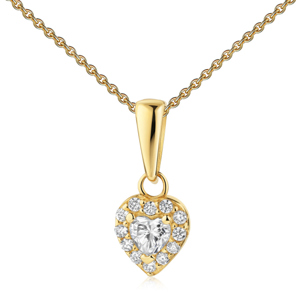 Preview: Anhänger Herz mit 13 Zirkonia Gold 333/000