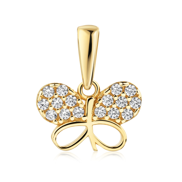 Anhänger Schmetterling mit 16 Zirkonia Gold 333/000