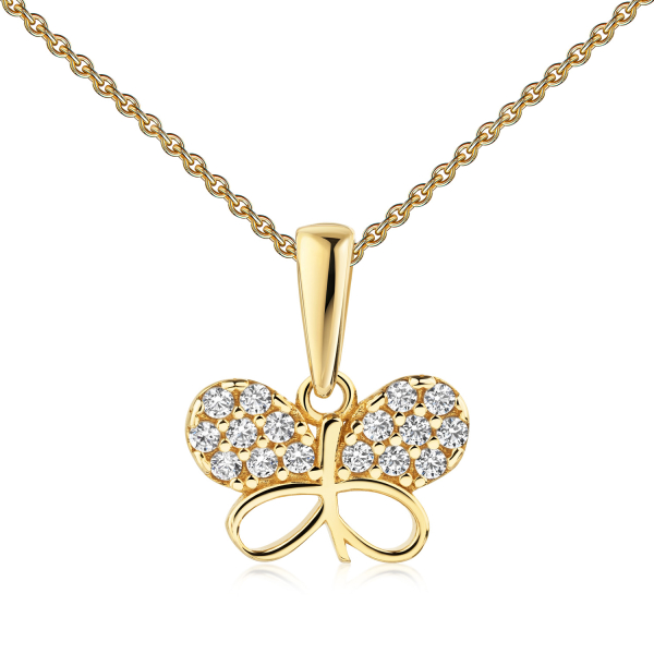 Preview: Anhänger Schmetterling mit 16 Zirkonia Gold 333/000