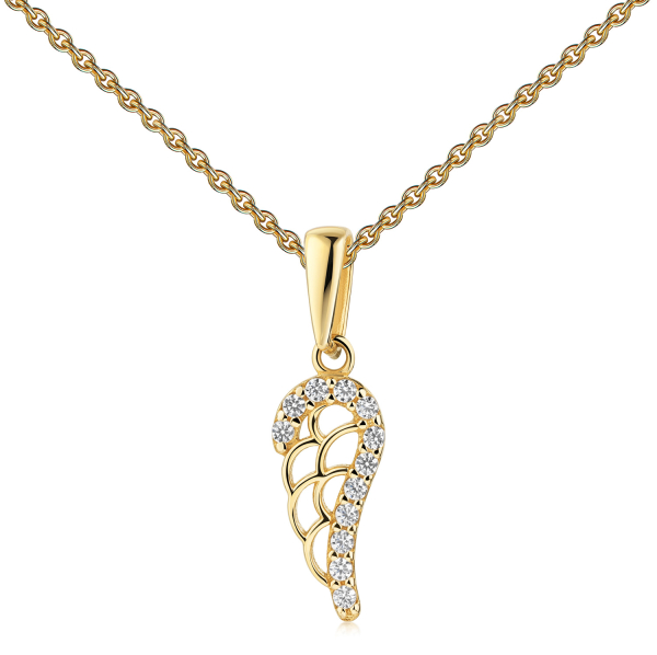 Preview: Anhänger Flügel mit 12 Zirkonia Gold 333/000
