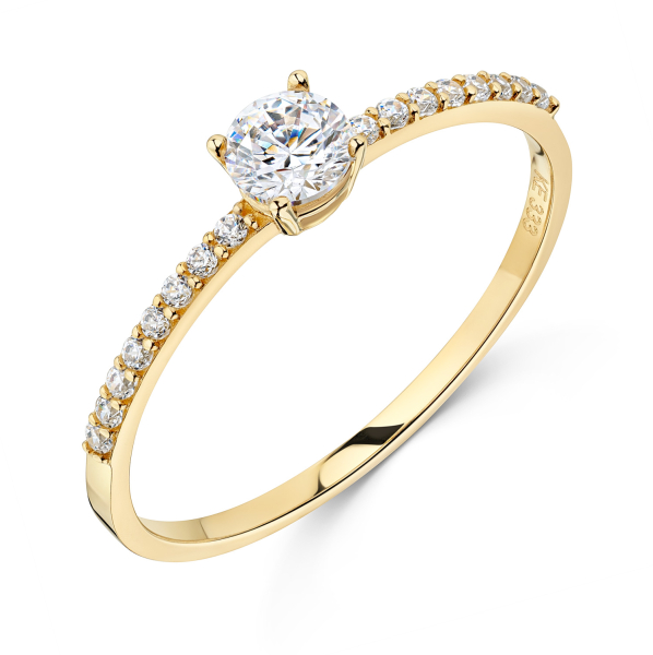 Damenring mit 17 Zirkonia Gold 333/000
