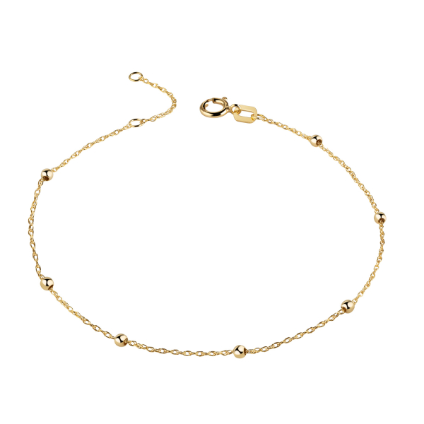 Doppelankerarmband mit Kugeln Ø 2mm Gold 333/000