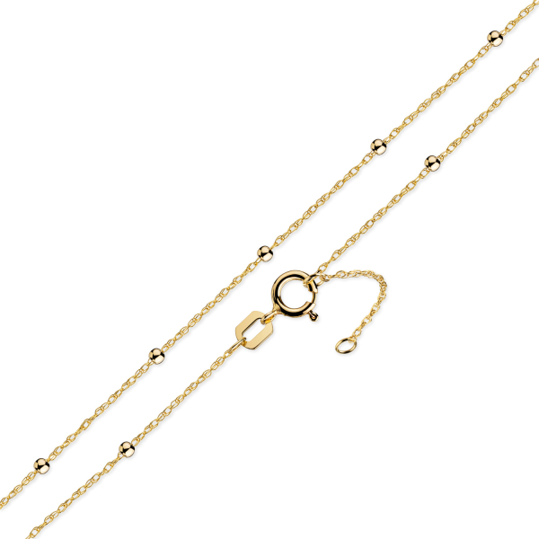 Preview: Doppelankerkette mit Kugeln Ø 2mm Gold 333/000
