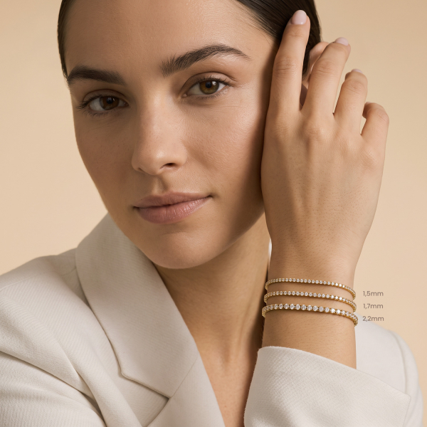 Tennisarmband 18,5cm mit Lab Grown Brillanten 3,20ct. Gold 585/000
