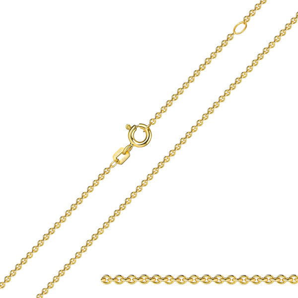 Ankerkette rund 585 Gold 2,3 mm breit 45 cm lang, verstellbar auf 42 cm
