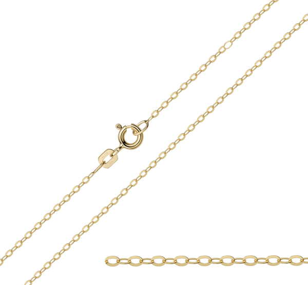 Ankerkette flach 750 Gold 1,1 mm breit 45 cm lang, verstellbar auf 42 cm