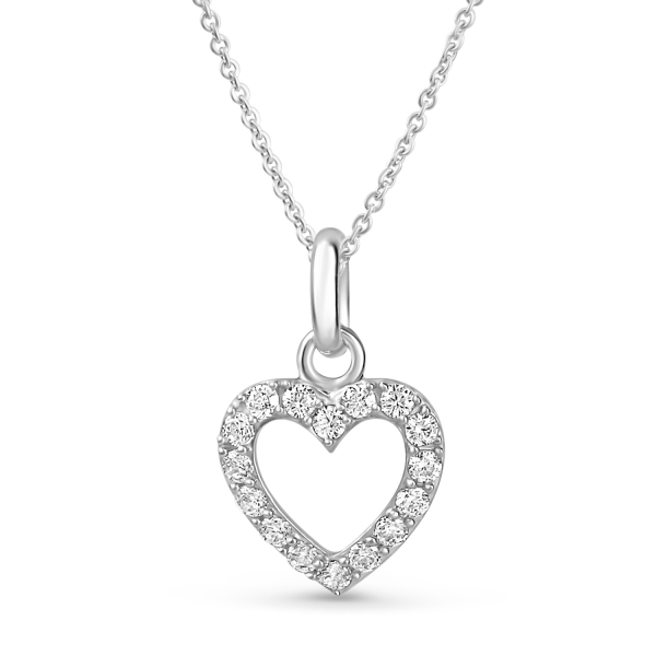 Anhänger Herz mit 16 Zirkonia Silber 925/000 rhodiniert