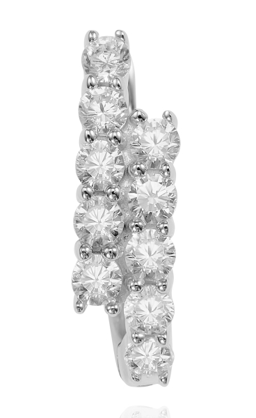 Klappcreolen mit 20 Zirkonia Silber 925/000 rhodiniert