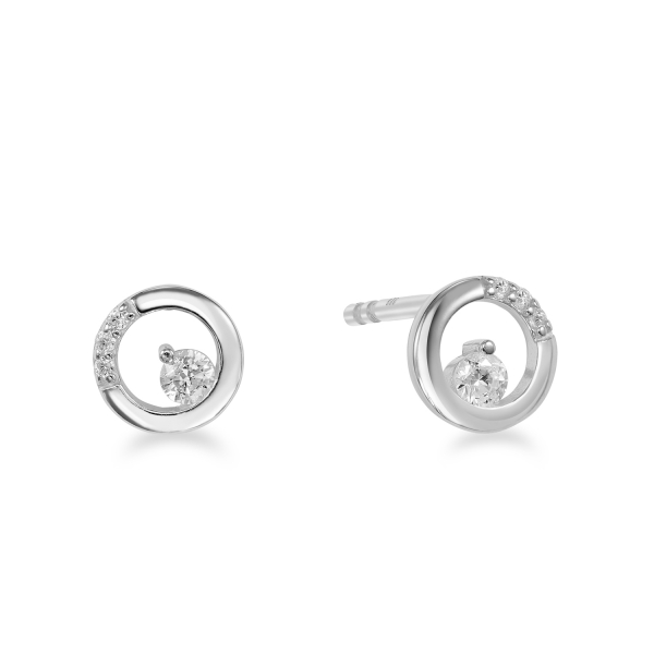 Ohrstecker mit 8 Zirkonia Silber 925/000 rhodiniert