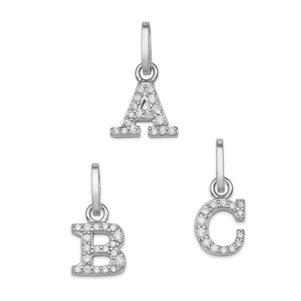 Buchstabenanhänger mit Zirkonia Silber 925/000 rhodiniert