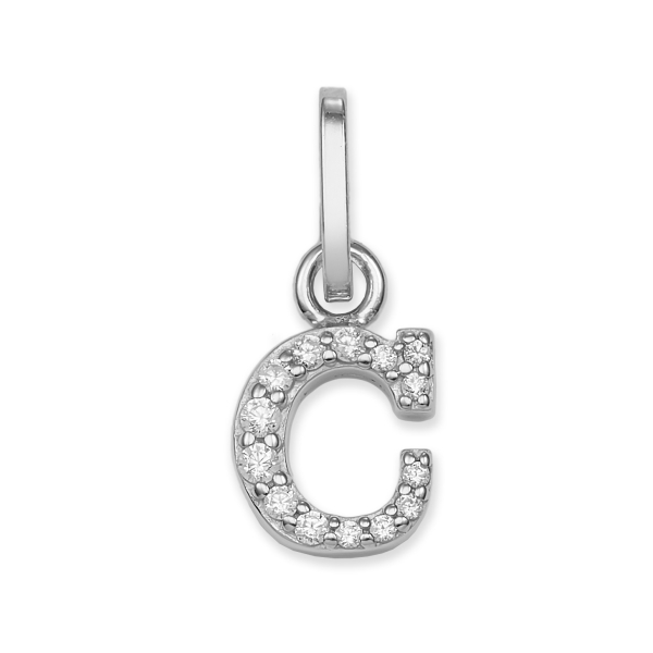 Buchstabenanhänger mit Zirkonia Silber 925/000 rhodiniert