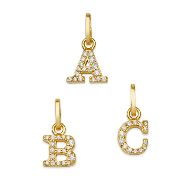 Buchstabenanhänger mit Zirkonia Silber 925/000 vergoldet