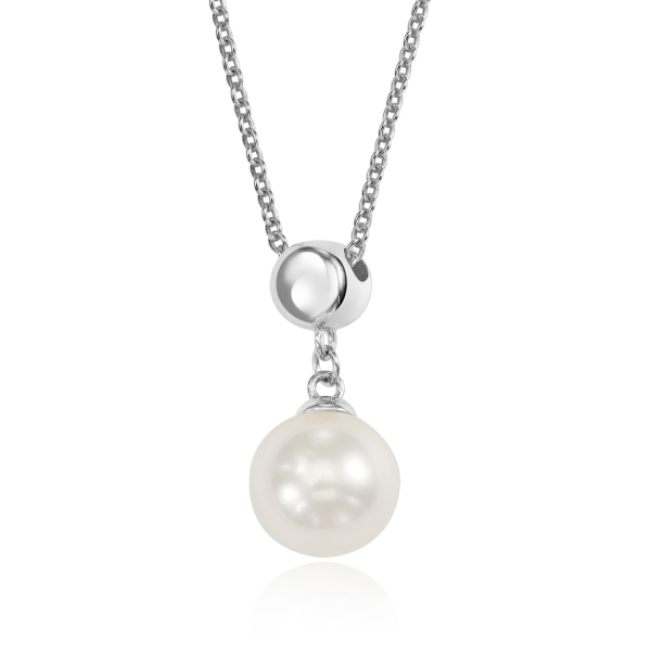 Collier mit Süßwasser-Zuchtperle 7,5-8mm Silber 925/000 rhodiniert