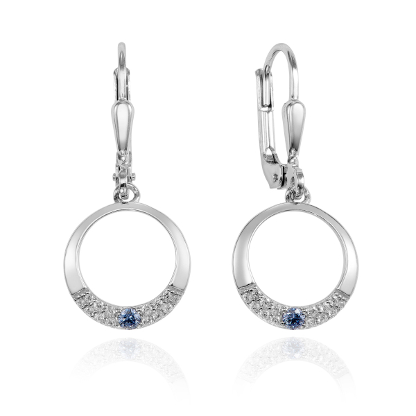 Ohrhänger mit 30 Zirkonia Silber 925/000 rhodiniert