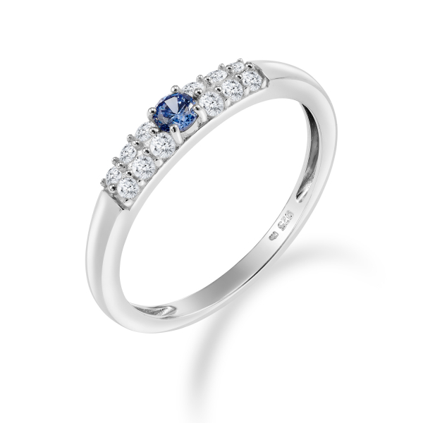 Ring mit 13 Zirkonia Silber 925/000 rhodiniert