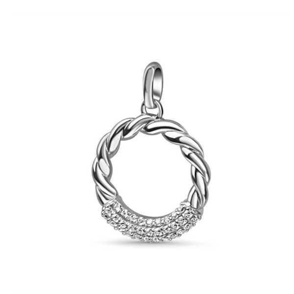 Anhänger twisted 32 Zirkonia Silber 925/000 rhodiniert