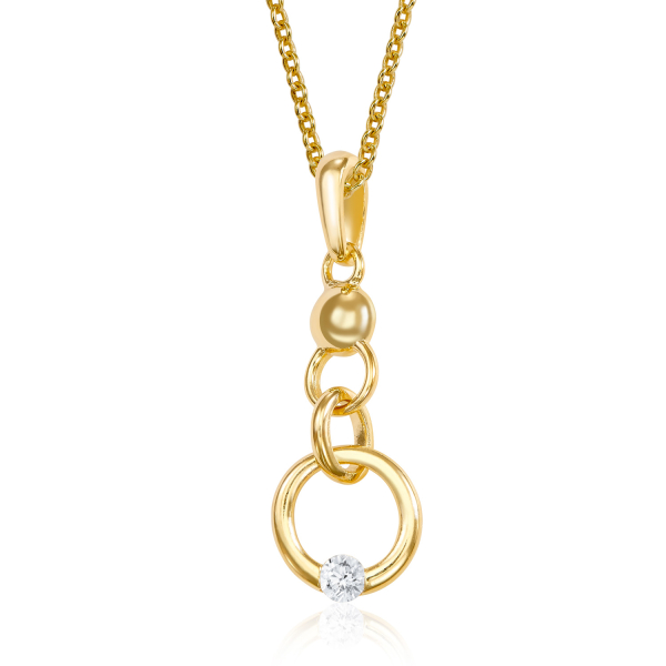 Anhänger Kreise mit Zirkonia Silber 925/000 vergoldet