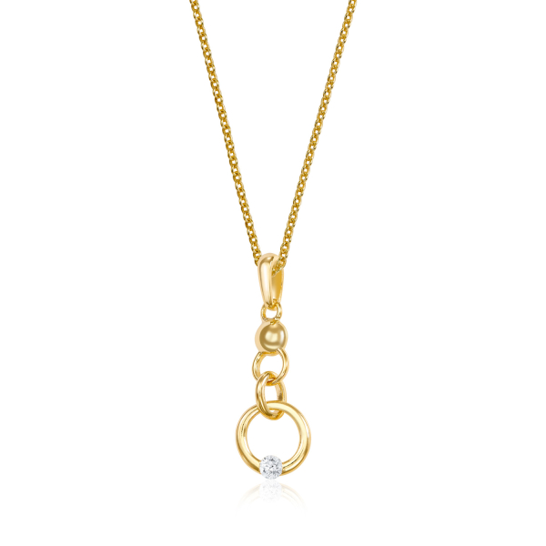 Anhänger Kreise mit Zirkonia Silber 925/000 vergoldet