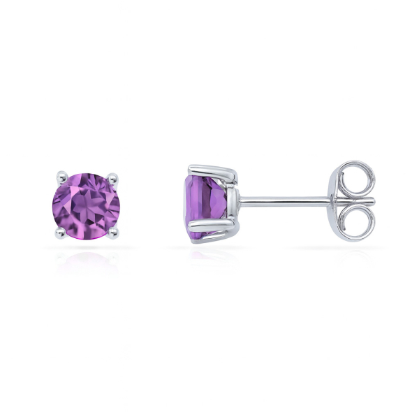 Ohrstecker Amethyst 5 mm Silber 925/000 rhodiniert