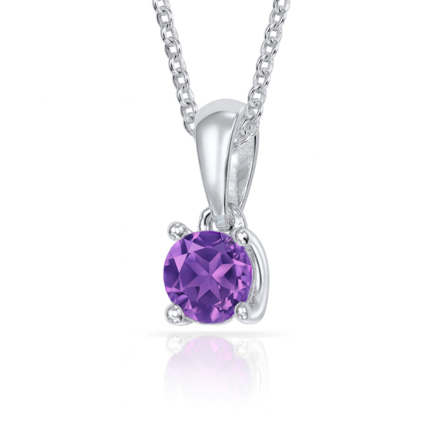 Anhänger Amethyst 5 mm Silber 925/000 rhodiniert