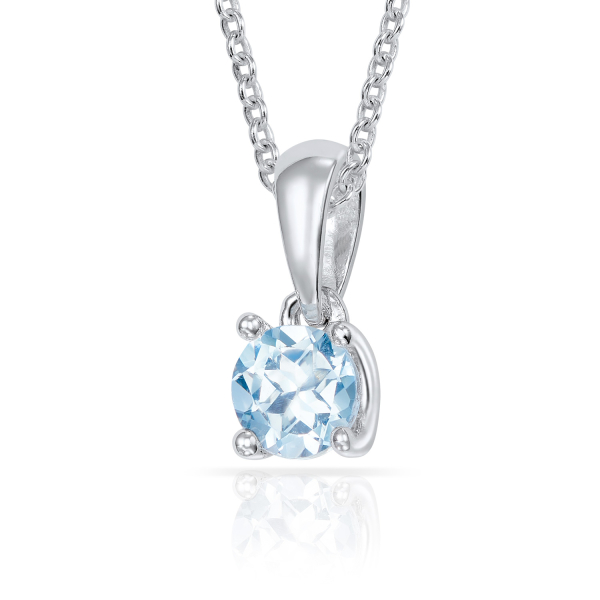 Anhänger Sky Blue Topas 5 mm Silber 925/000 rhodiniert
