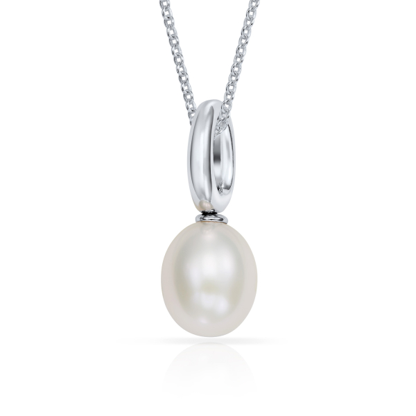 Anhänger mit Süßwasser-Zuchtperle 8,5mm Silber 925/000 rhodiniert