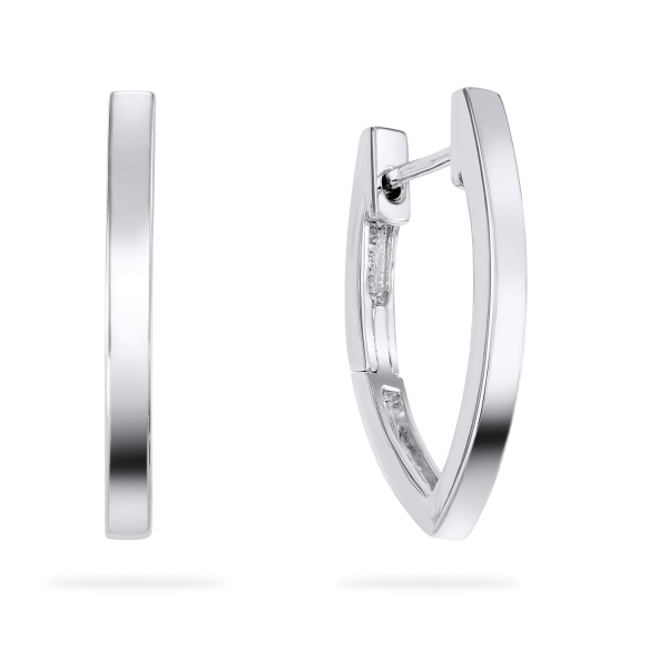 Klappcreolen Navette Style Silber 925/000 rhodiniert