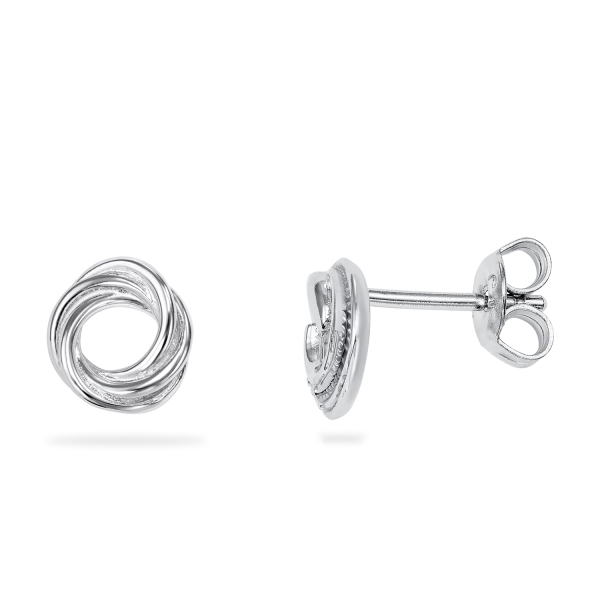 Ohrstecker Kreis verschlungen Silber 925/000 rhodiniert