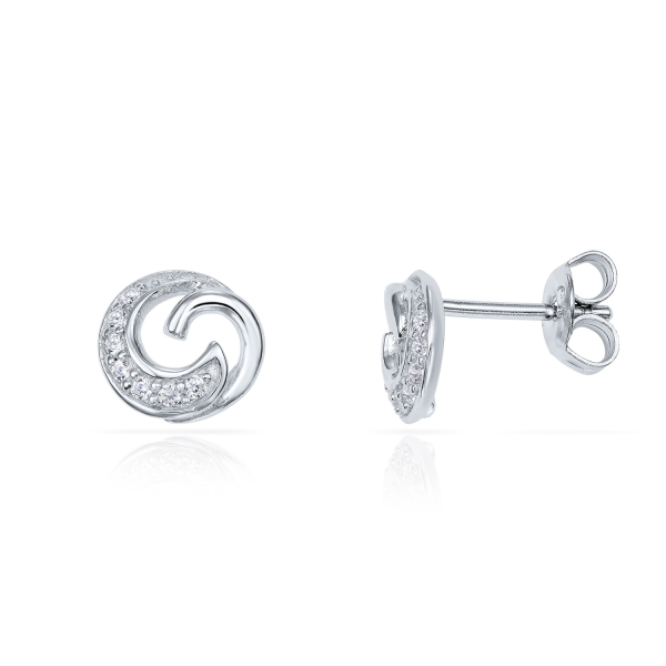 Ohrstecker mit 14 Zirkonia Silber 925/000 rhodiniert