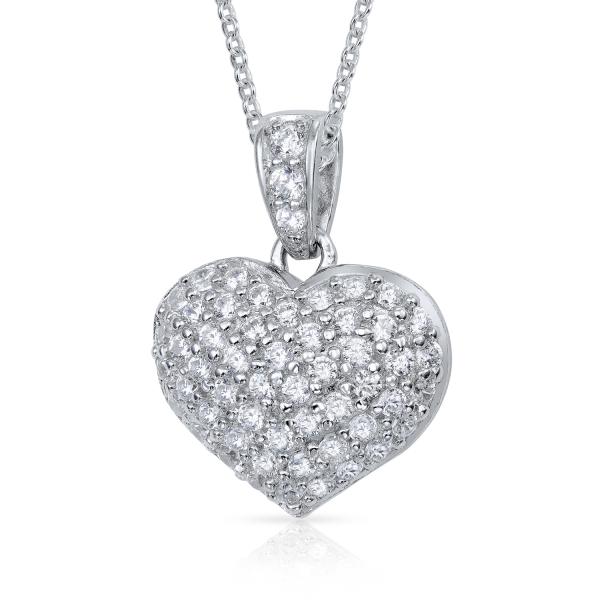 Anhänger Herz mit Zirkonia Silber 925/000 rhodiniert