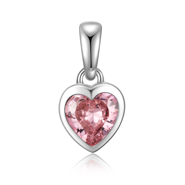 Anhänger Herz mit Zirkonia rosa Silber 925/000