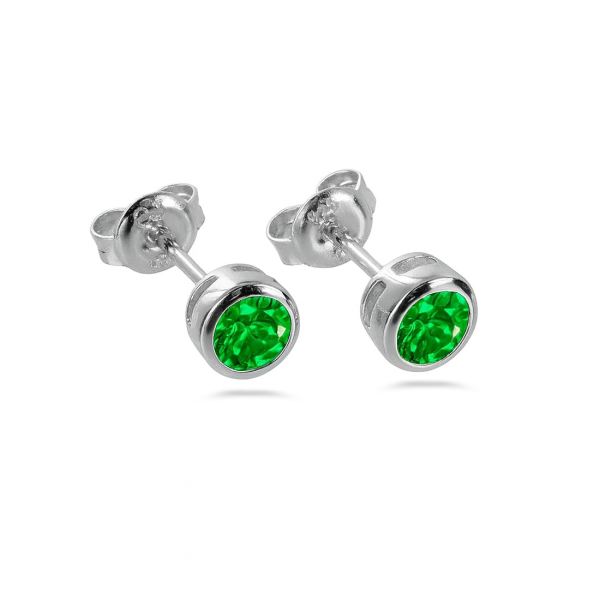 Ohrstecker Zirkonia 2,5mm grün Silber 925/000 rhodiniert