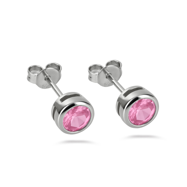 Ohrstecker Zirkonia 2,5mm rosa Silber 925/000 rhodiniert