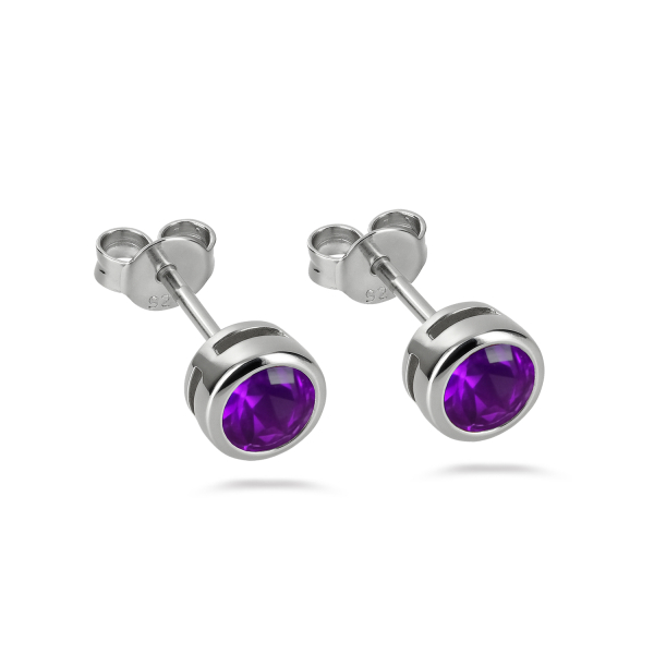 Ohrstecker Zirkonia 3,5mm amethyst Silber 925/000 rhodiniert