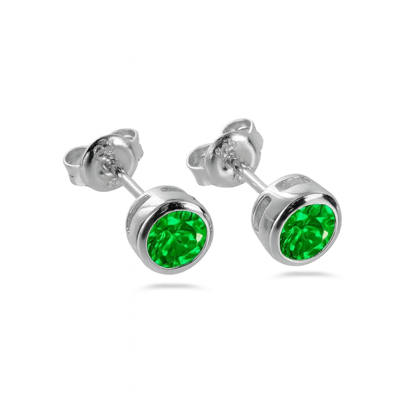 Ohrstecker Zirkonia 4,5mm grün Silber 925/000 rhodiniert