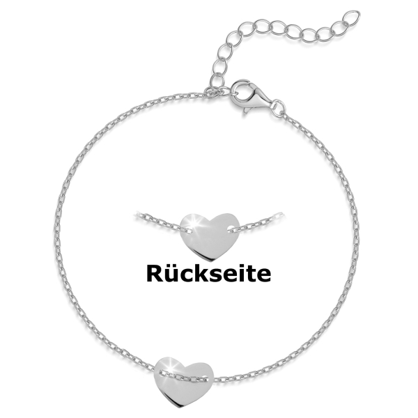 Armband mit Herz 16,5+3cm Silber 925/000
