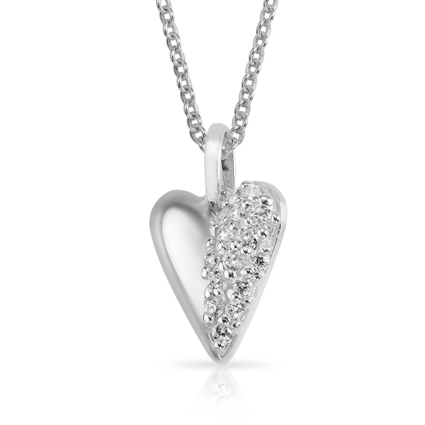 Anhänger Herz mit 15 Zirkonia Silber 925/000 rhodiniert
