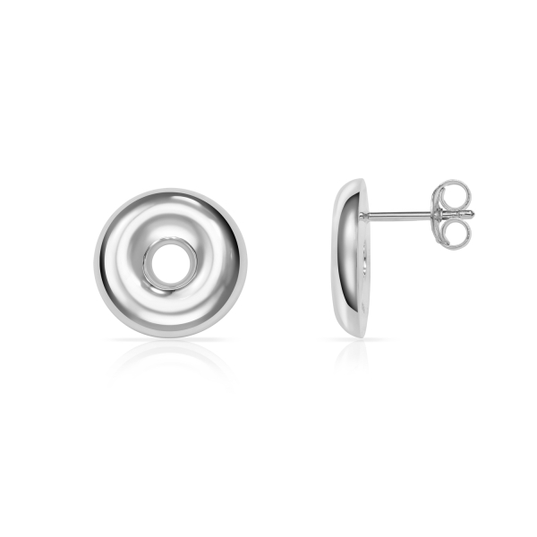 Ohrstecker Donut Ø 15mm Silber 925/000 rhodiniert