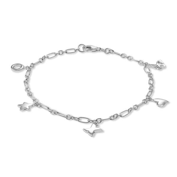 Armband mit 5 Motiven Silber 925/000 rhodiniert