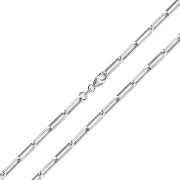 Preview: Paperclip Gliederkette 45cm lang Silber 925/000