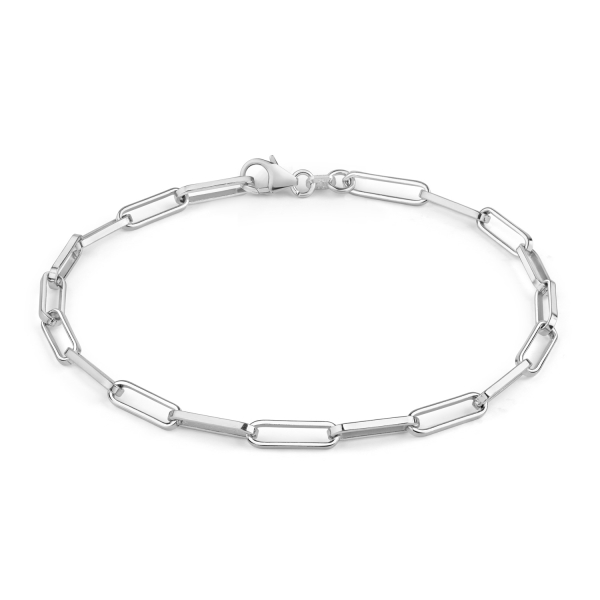 Paperclip Gliederarmband 19cm lang Silber 925/000