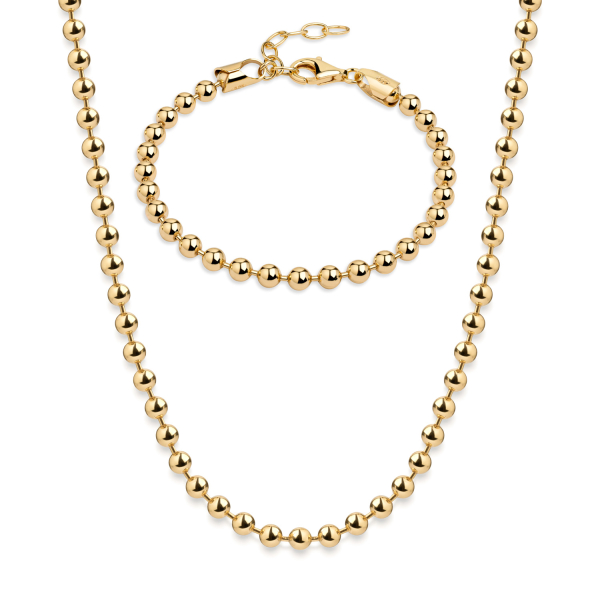 Kugelarmband 4mm breit Silber 925/000 vergoldet