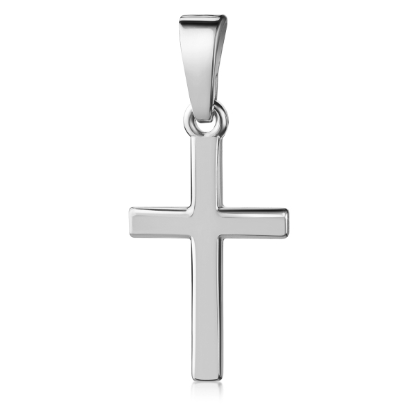 Anhänger Kreuz glanz 15mm Silber 925/000 rhodiniert