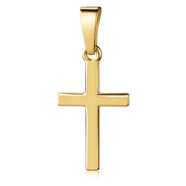 Anhänger Kreuz glanz 15mm Silber 925/000 vergoldet