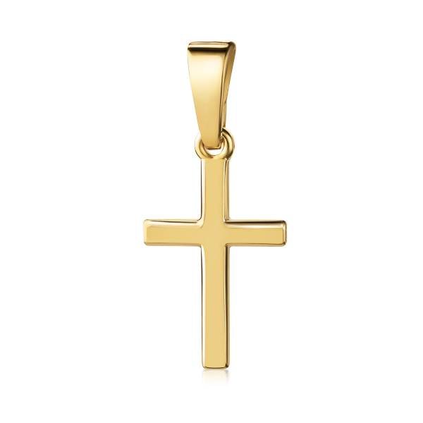 Anhänger Kreuz glanz 11mm Silber 925/000 vergoldet